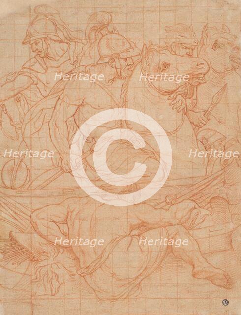 Fragment of cardboard for the painting of Constantius, the battle against Max..., around 1490-1530. Creator: Unknown.