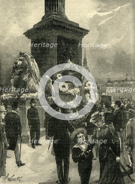 'Nelson Day: Scene in Trafalgar Square, London', 1895, (c1900). Creator: Unknown.