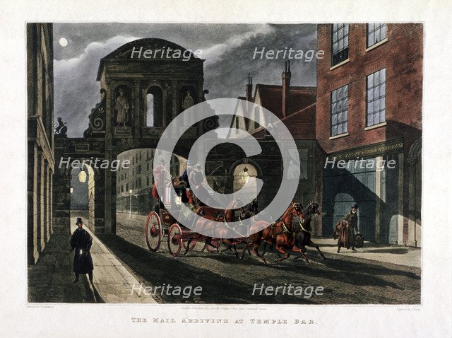 Temple Bar, London, 1834. Artist: John Bailey