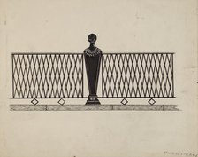 Iron Fence, c. 1936. Creator: Mary E Humes.