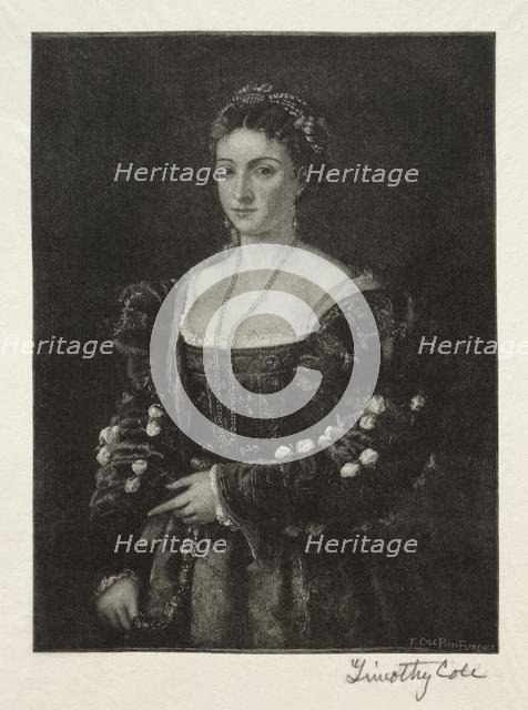 Old Italian Masters: La Bella, 1888-1892. Creator: Timothy Cole (American, 1852-1931).