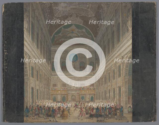 View of a festive ball in the interior of the town hall in Amsterdam, on June 6, 1768, (1768-1787). Creator: Anon.