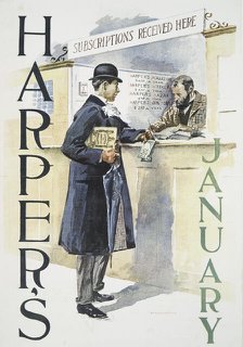 Harper's January, c1890 - 1907. Creator: Edward Penfield.