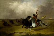Buffalo Hunt on the Southwestern Prairies, 1845. Creator: John Mix Stanley.