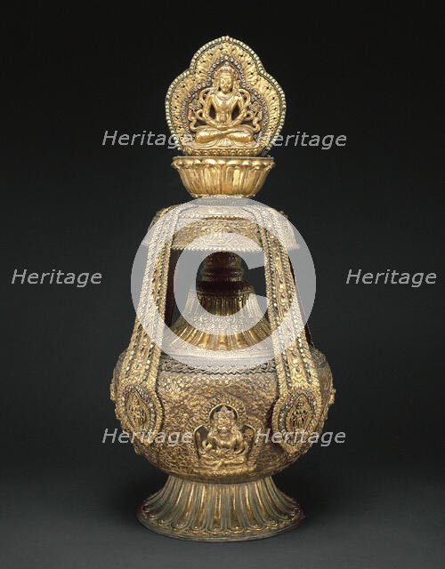 Vase of Longevity (Kalasha) with Buddha Amitabha, 17th century. Creator: Unknown.
