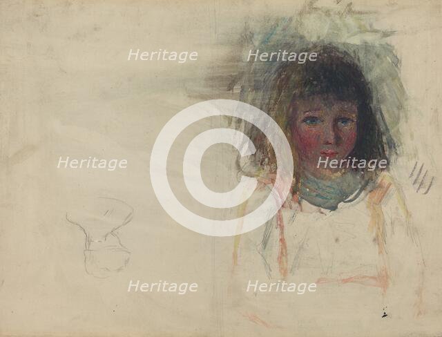 The Artist's Son Georges [verso], c. 1880. Creator: Camille Pissarro.