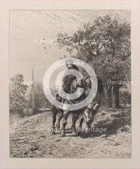 Towpath, 1864. Creator: Charles Emile Jacque.