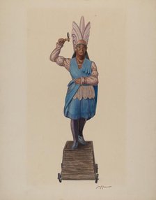 Cigar Store Indian, c. 1941. Creator: Sydney Roberts.