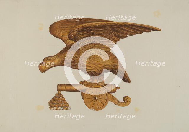 Eagle with Cannon, c. 1939. Creator: Hazel Hyde.