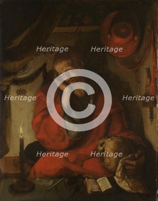 Saint Jerome in his Study by Candlelight, c.1520-c.1530. Creator: Aert Claesz..