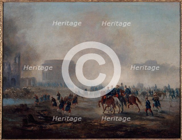 The Rotonde de la Villette surrounded by Versailles troops, 1871. Creator: Gustave Boulanger.