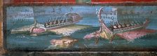 Roman wall-painting of ships carrying soldiers. Artist: Unknown