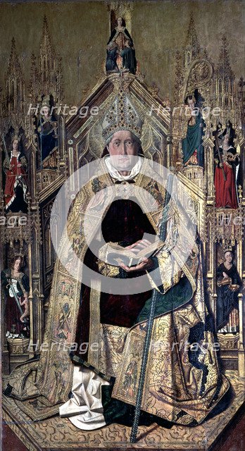 Saint Dominic of Silos enthroned as abbot', by Bartolomé Bermejo.