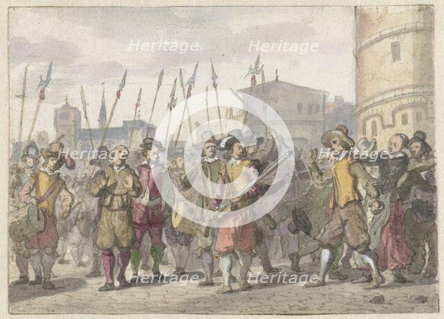 Riot at the conviction of Cornelis Halewijn and Herman Jansz. in Antwerp in 1559, (1652-1659).  Creator: Jacob van der Ulft.