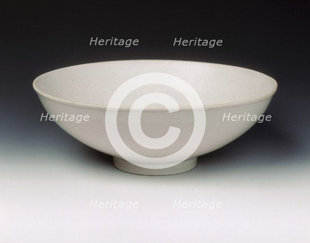 Qingbai bowl with incised floral design, Northern Song dynasty, China, early 12th century. Artist: Unknown