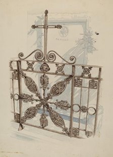 Iron Fence and Railing, c. 1936. Creator: Joseph L. Boyd.