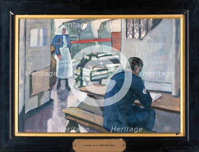 World War I: a ward in a hospital ship,  c1914-1918. Creator: Jan Gordon.
