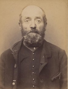 Barbichon. Jacques, émile. 62 ans, né à Provins. Marchand de mouron. Anarchiste. 9/3/91., 1891. Creator: Alphonse Bertillon.