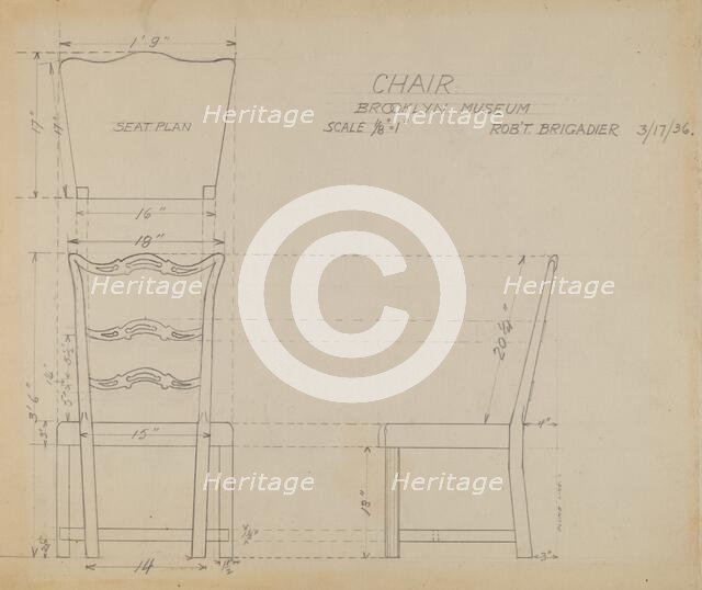 Hitchcock Chair, c. 1936. Creator: Robert Brigadier.