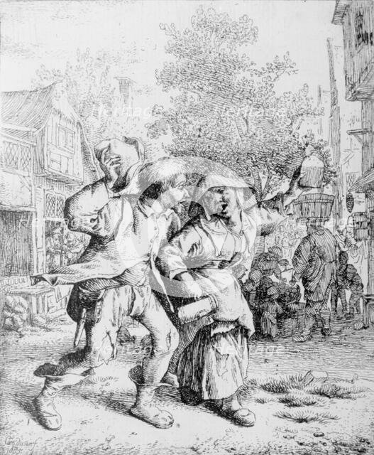 The Drunken Couple, 1685. Creator: Cornelis Dusart.