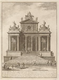 A Temple Dedicated to Jupiter, Juno, and Minerva, for the "Chinea" Festival, 1785. Creator: Francesco Barbazza.