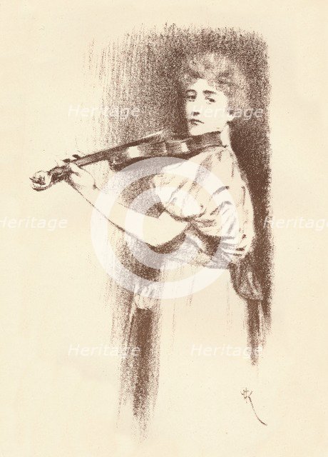 'A Violinist', c1898. Artist: Fernand Khnopff.