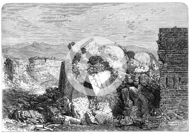 Destruction of the fortifications of the Ionian Islands: the escarp of the Keep of Vido..., 1864. Creator: Unknown.