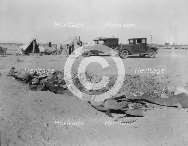 Drought refugees in California near Holtville, 1937. Creator: Dorothea Lange.