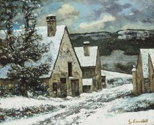 Village Edge in Winter, c1868. Creator: Gustave Courbet
