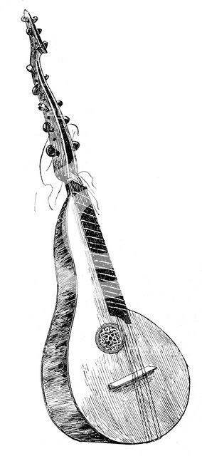 'Old French theorbated cithern', 1901. Artist: Unknown