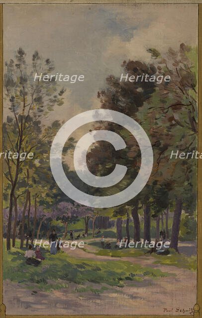 Sketch for the town hall of Vincennes: View of the Bois de Vincennes, 1898. Creator: Paul Leon Felix Schmitt.