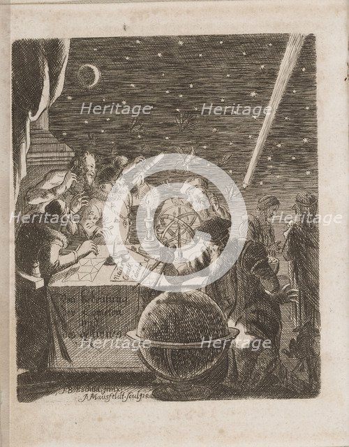 Observing the Heavens in the Age of Galileo (From: Von Bedeutung der Cometen), 1681. Artist: Petit, Pierre (1598-1677)