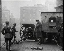 Large Artillery Gun Being Fired in Dublin, 1922. Creator: British Pathe Ltd.