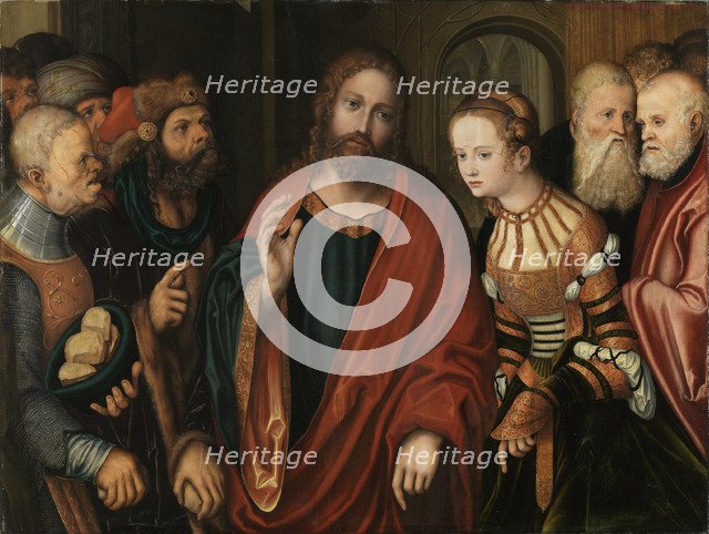 Christ and the Woman Taken in Adultery. Artist: Cranach, Lucas, the Elder (1472-1553)