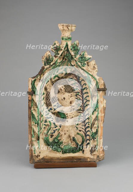 Stove Tile with Saint George and the Dragon, Germany, 1475/1500. Creator: Unknown.