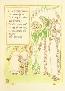The Foxgloves are already on, Not only in pairs but dozens..., 1899.  Creator: Walter Crane.