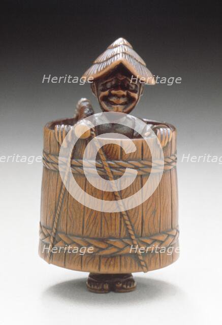 Cooper with Tub, early 19th century. Creator: Unknown.