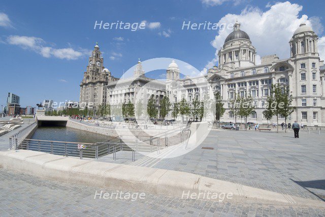 UK, Liverpool, Riverfront and 3 Graces, 2009. Creator: Ethel Davies.