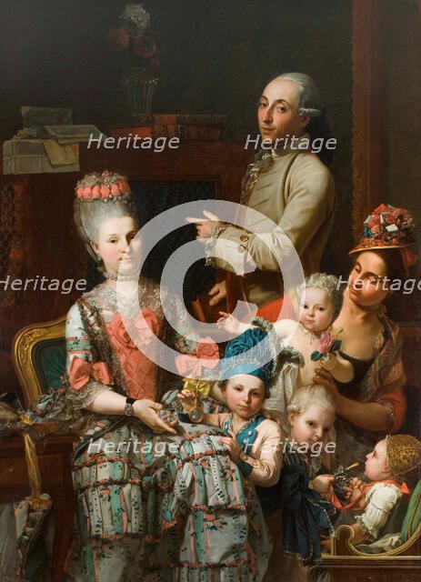 Antonio Ghidini and his family, 18th century. Creator: Ferrari, Pietro Melchiorre (1735-1787).