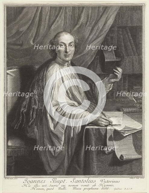 Portrait of the Poet Jean-Baptiste de Santeul (1630-1697). Creator: Edelinck, Gerard (1640-1707).