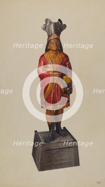 Cigar Store Indian, c. 1937. Creator: Henry Tomaszewski.