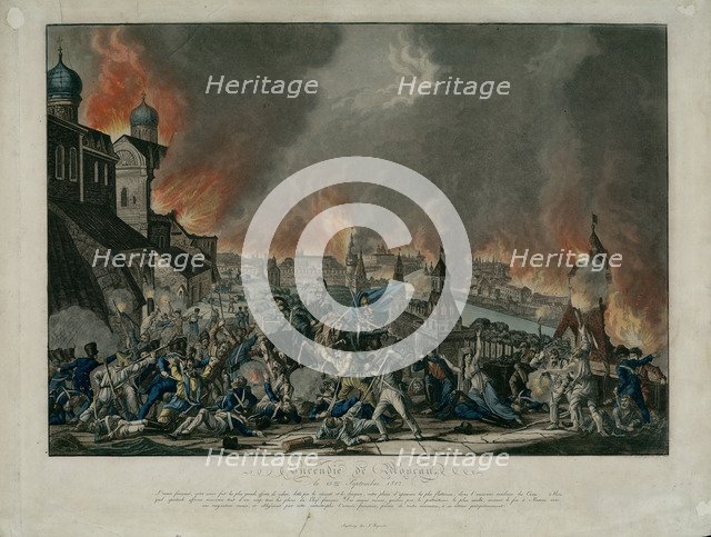 Fire of Moscow on 15th September 1812 (The French in Moscow).