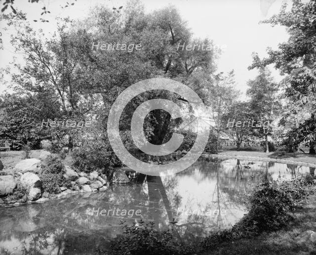 View in grounds of J.H. Wade [Park], Euclid Ave., Cleveland, ca 1900. Creator: William H. Jackson.