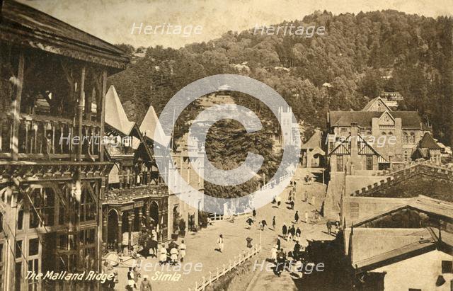 'The Mall and Ridge - Simla', c1918-c1939. Creator: Unknown.