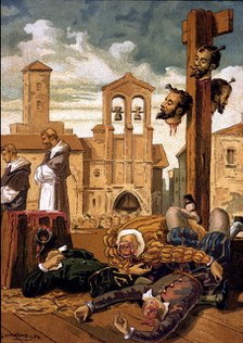 Execution in Villalar in 1521 of the three Comuneros leaders: Juan de Padilla, Juan Bravo and Fra…
