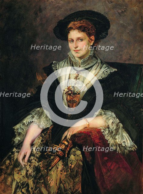 Portrait of Bertha von Piloty, 1872-1873. Artist: Makart, Hans (1840-1884)