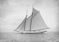 The schooner 'Cetonia' under way, 1911. Creator: Kirk & Sons of Cowes.