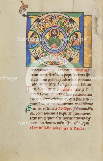 Initial D: John the Baptist; Stammheim Missal, probably 1170s. Creator: Unknown.