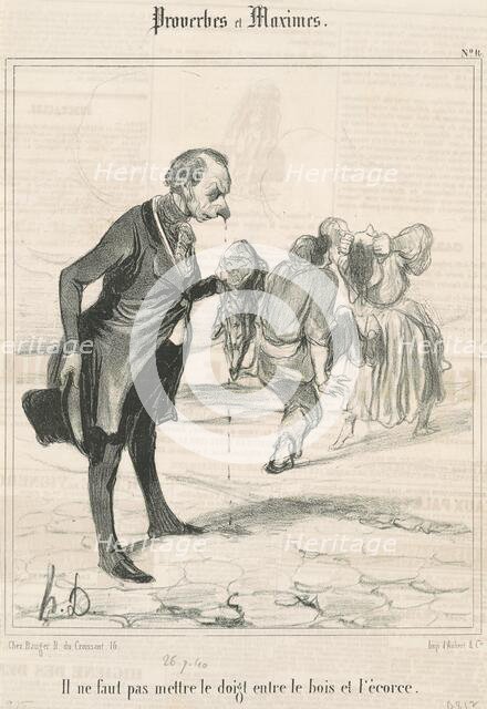Il ne faut pas mettre le doigt ..., 19th century. Creator: Honore Daumier.