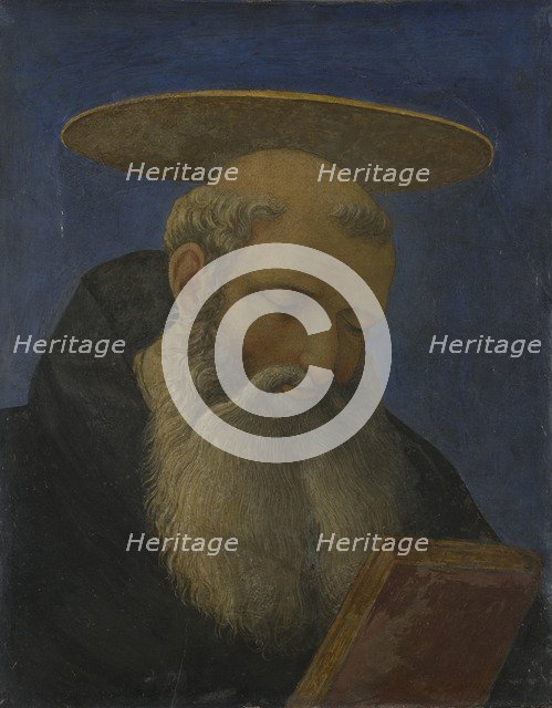 Head of a Tonsured, Bearded Saint (from Carnesecchi Tabernacle), c. 1440. Artist: Veneziano, Domenico (ca 1410-1461)